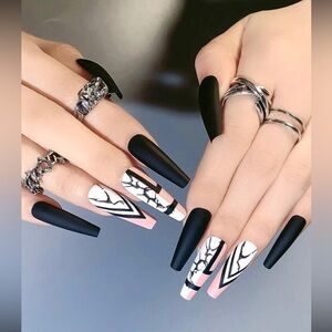 Coffin/Ballerina Shaped Press-On Nails